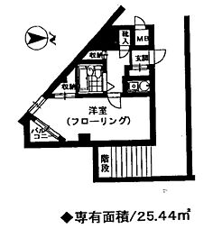 JR総武線 荻窪駅 徒歩7分の賃貸マンション 3階1Kの間取り