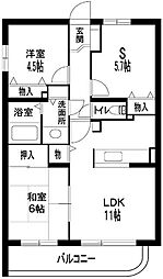 グリーン・ヴュー小嶋 2SLDKの間取図画像