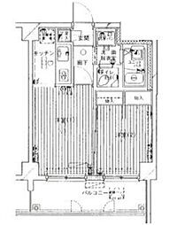 ウィンベルデュエット梅島第4 4階1DKの間取り