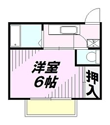 エトワール 201 2階1Kの間取り