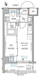 パークアクシス文京本郷 6階1DKの間取り