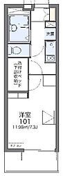 レオパレス友 1Kの間取図画像