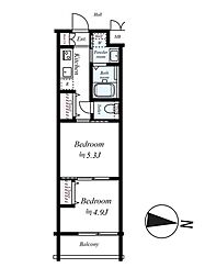 アルコバレーノ京都西京極 2Kの間取図画像