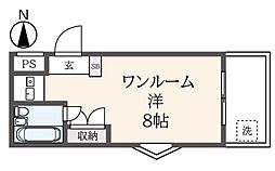 エール下高井戸 3階ワンルームの間取り