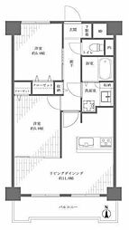 ライオンズマンション新小岩第2 10階2LDKの間取り