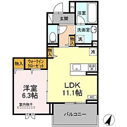 シャルマン日吉本町 1LDKの間取図画像