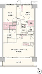 クレストフォルム柏サウスウイング 3LDKの間取図画像