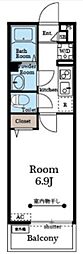 リブリ・A.m 1Kの間取図画像