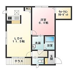 ｌａ　ｐｏｒｔｅ　向ヶ丘 1階1LDKの間取り