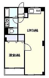 吉浜マンション 1LDKの間取図画像