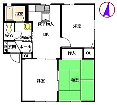 ペニーレイン　47 B0102 ｜ 福岡県直方市大字山部390-1（賃貸アパート3DK・1階・54.81㎡） その2