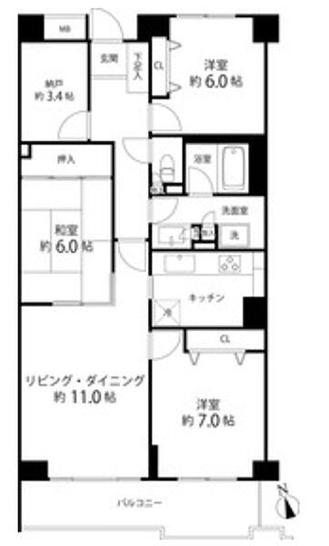 Ｔ’ｓ　ｇａｒｄｅｎ府中 704｜東京都府中市天神町１丁目(賃貸マンション3SLDK・7階・82.55㎡)の写真 その2