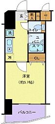 東京メトロ南北線 麻布十番駅 徒歩9分の賃貸マンション 4階1Kの間取り