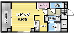 ヘリオス 1Kの間取図画像