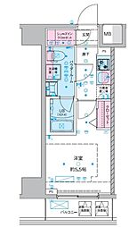ジェノヴィア西川口III 7階1Kの間取り