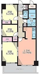 コンポステラ飯塚 3LDKの間取図画像