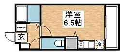 リック六本松 ワンルームの間取図画像