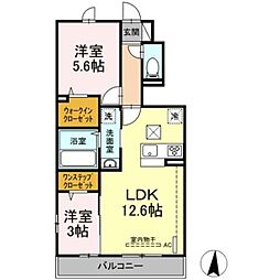 グランフォレスト3 2LDKの間取図画像