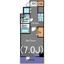 ハーモニーレジデンス田町002 8階1Kの間取り