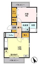 エミネンス 1LDKの間取図画像