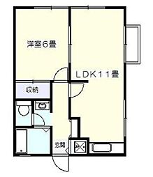ルミエール 1LDKの間取図画像