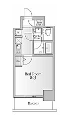 NTPRレジデンス芝浦三丁目 5階1Kの間取り