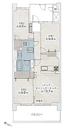 オラリオンサイト2番館 3LDKの間取図画像