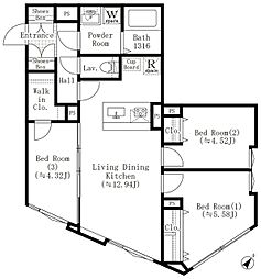 ＥＤＩＴ西池袋 1階3LDKの間取り