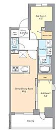 リテラス菊川 2LDKの間取図画像