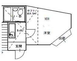 ノヴェルズ55 1Kの間取図画像