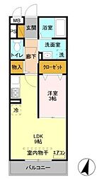 グランツ 1LDKの間取図画像