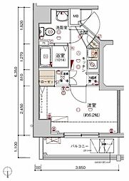 ハーモニーレジデンス木場ステーションフロント 1Kの間取図画像