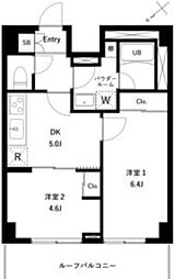 アーバンパーク蒲田南2 2DKの間取図画像