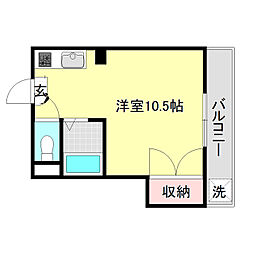 ディーエム潮江1 ワンルームの間取図画像