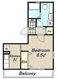 ベルファミーユ 3階1Kの間取り