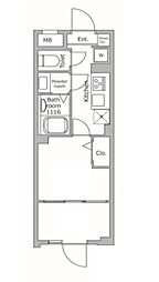 グローリオシェルト池袋本町 4階2Kの間取り