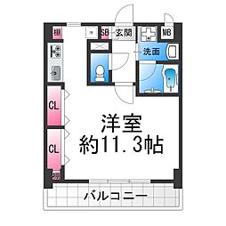 ディアコート新発田 1Kの間取図画像