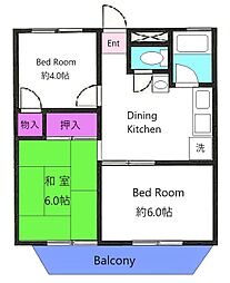森ヶ丘第三マンション 1階3DKの間取り