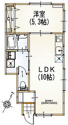 ウエルストン国立 1LDKの間取図画像