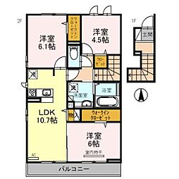 アークA棟 3LDKの間取図画像