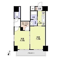 ロリエ笹塚 13階2Kの間取り
