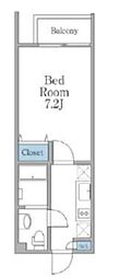 LAPiSEBISU2 1Kの間取図画像