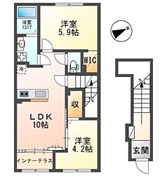 ソル・ルーベル 2LDKの間取図画像