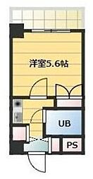 R FIELDS KAWAGUCHI 3階1Kの間取り