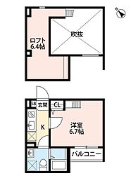 グランツ京都西大路 1Kの間取図画像