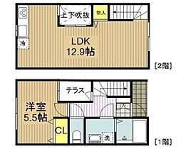 Maisonnettepark篠崎駅A棟 1階1LDKの間取り