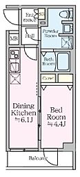 ティモーネグランデ新川崎 1DKの間取図画像