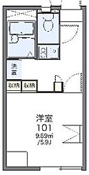 レオパレスアミー 1Kの間取図画像