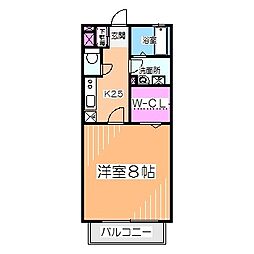 ボナールハイム 1Kの間取図画像