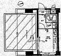 ライオンズマンション聖蹟桜ヶ丘 4階ワンルームの間取り